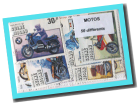 50 verschiedene Briefmarken MOTORRÄDER